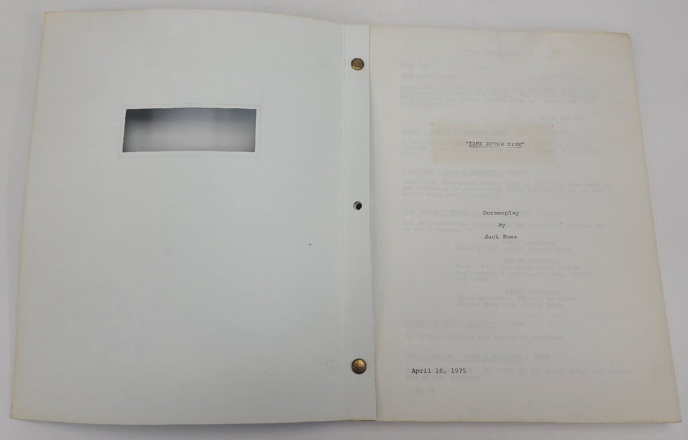 TIME AFTER TIME / Jack Rose 1975 Unproduced Screenplay Movie Script