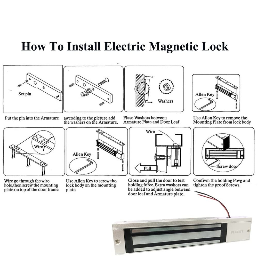 600lbs Electromagnetic Lock Holding Force for Access Control Single Door 12V