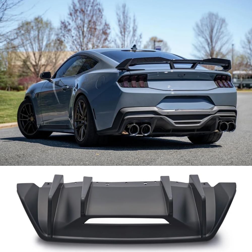 Rear Bumper Diffuser for Mustang 2024-2026 ABS Matte Black