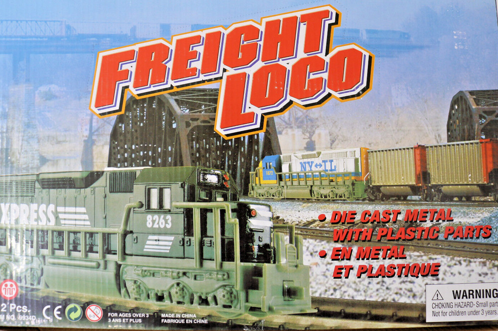 Freight Locomotive Pull Back Power Black & Silver 8263 Express Die Cast