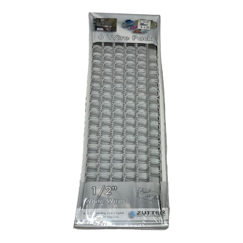 Zutter Bind-It-All OWire 1/2" 6/Pkg-Black 2651 New Sealed