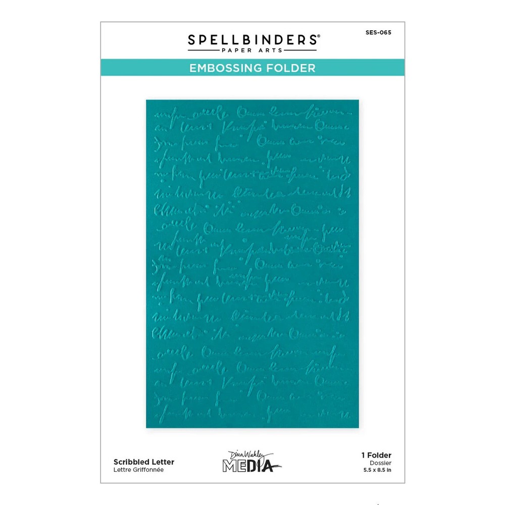 Spellbinders Embossing Folder "SCRIBBLED LETTER" Dina Wakley 5.5"x8.5" SES065