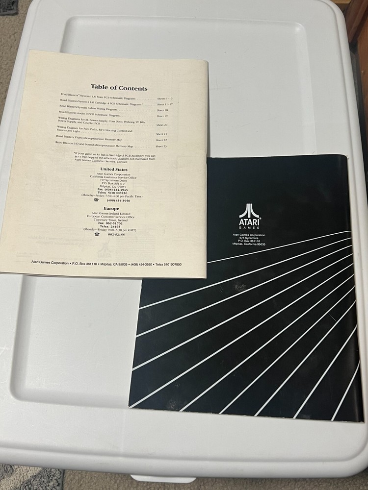 ATARI 1987 ROAD BLASTERS OPERATORS MANUAL PACKET FOR SYSTEM/ GAME