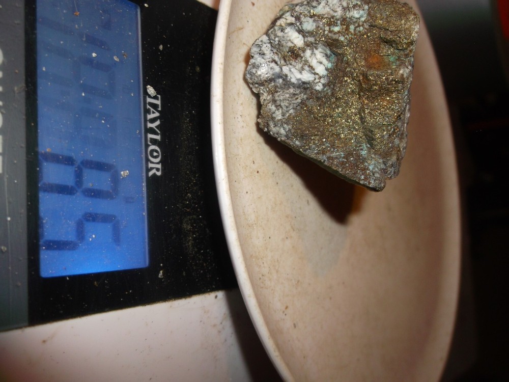 Gold, silver, copper, 85 grams samples ,ore high grade .
