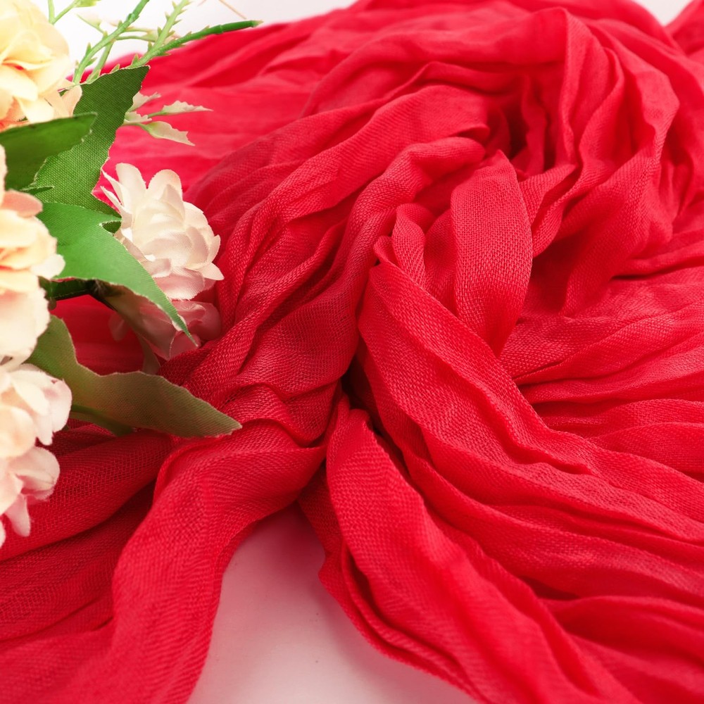 Bright Red Cheesecloth Table Runner 10FT Gauze Rustic Cheese Cloth Dining Tab...