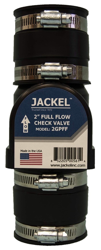Jackel Sewage 2” Check Valve (Model: 2GPFF) Black