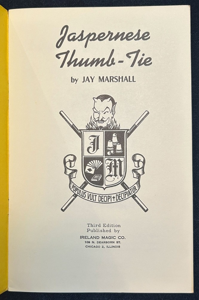 Jaspernese Thumb-Tie (Jay Marshall) -1959