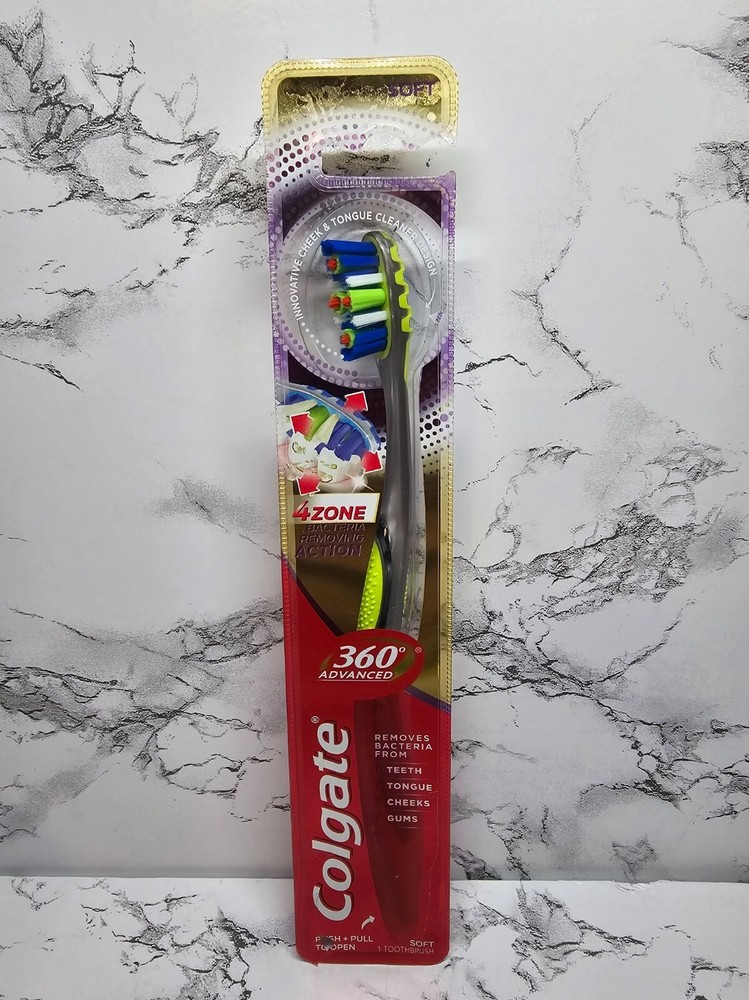 Colgate 360 Advanced Soft Toothbrush 4 Zone Bacteria Removing Action Sealed