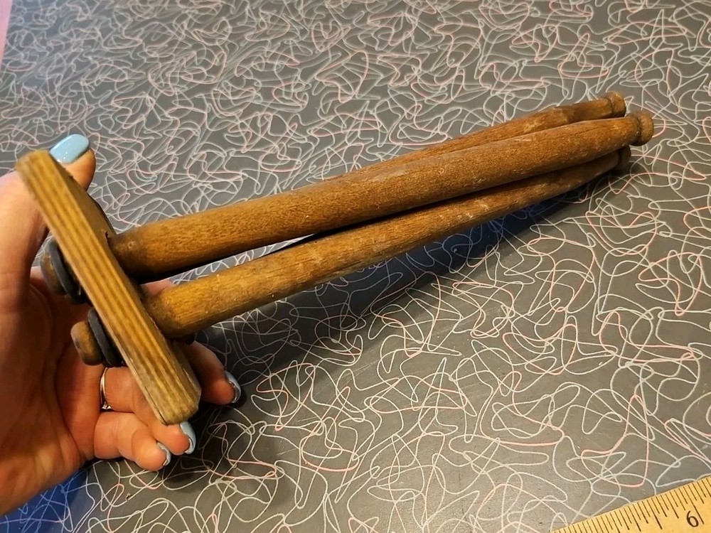 Solid Wood Dowel Old Twist Style Nutcracker Nut Opener Incomplete?