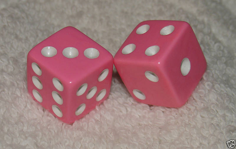 PINK OPAQUE DICE PAIR