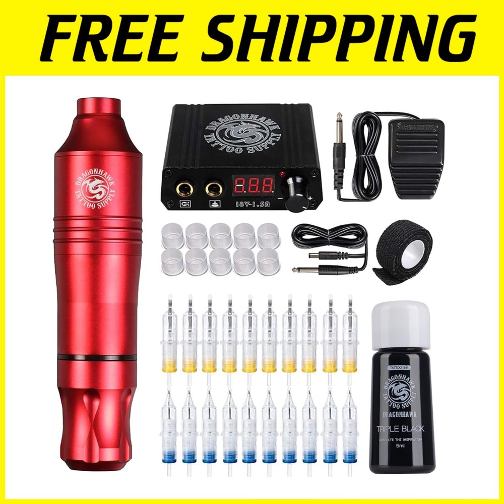 Professional Tattoo Kit - Lightweight Pen & 20Pcs Needles