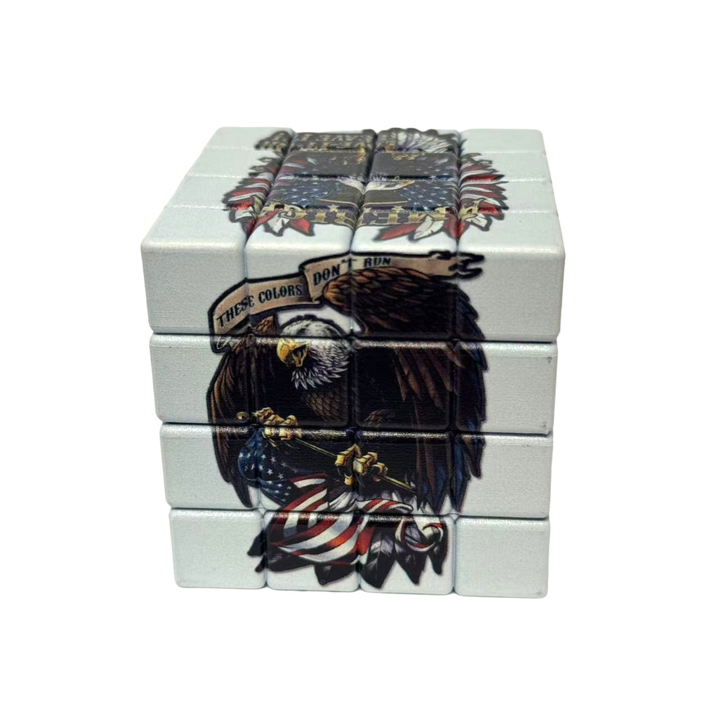 2.3" 4 PC Cube Shape Eagle Tobacco Herb Spice Grinder Smoke Crusher