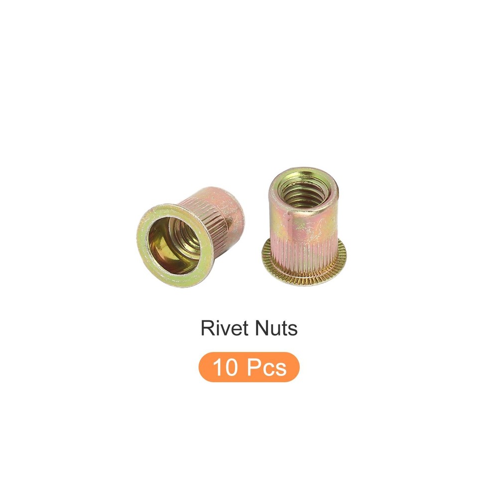 Rivet Nuts (1/2"-13) 10Pcs, Metal Threaded Insert Nuts