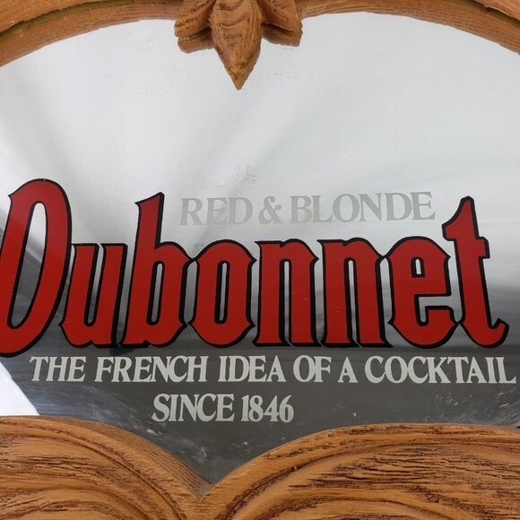 Dubonnet Red & Blonde Bar Framed Mirror Barware