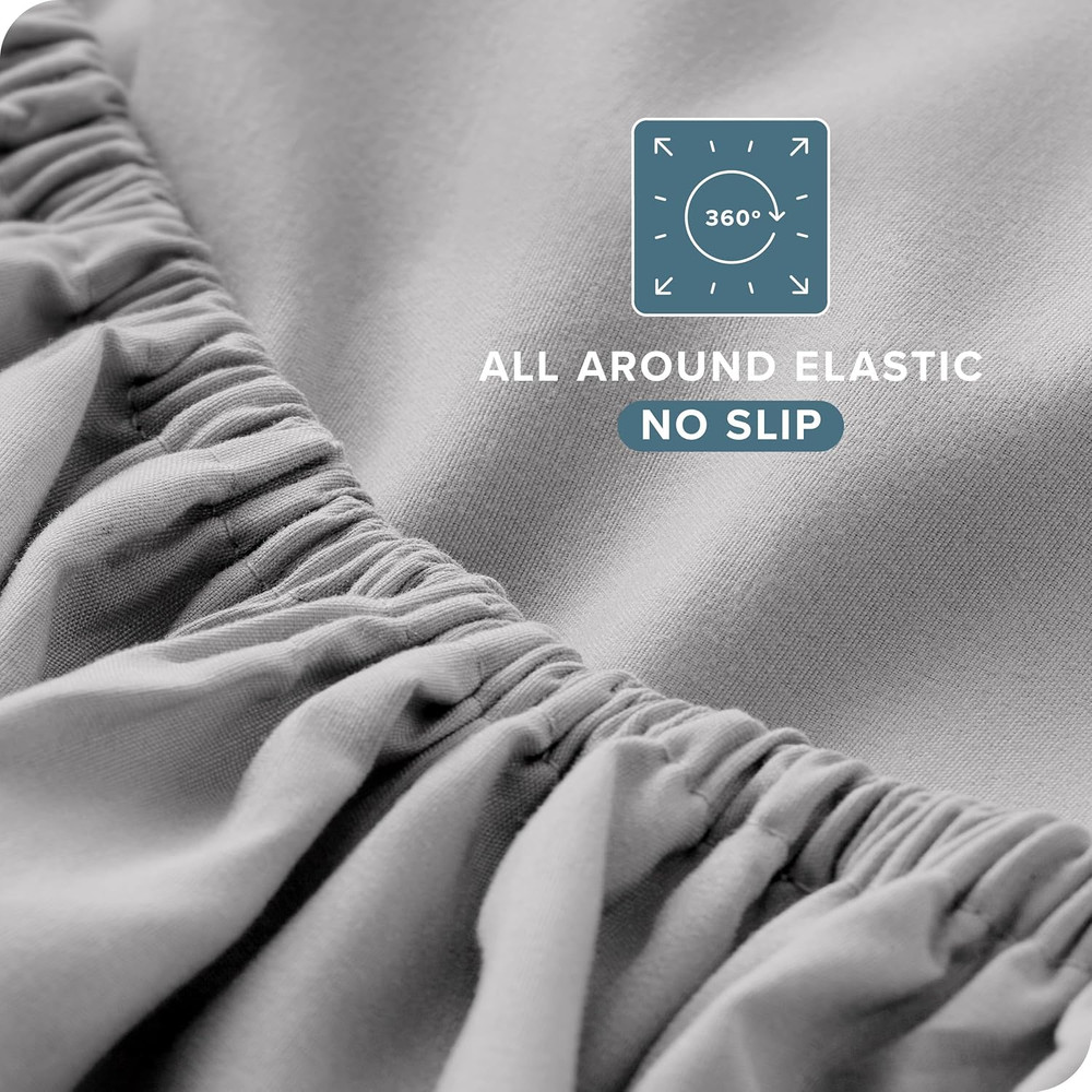 Queen Sheet Set - Luxury 1800 Ultra-Soft Microfiber - Double Brushed - Deep Pock