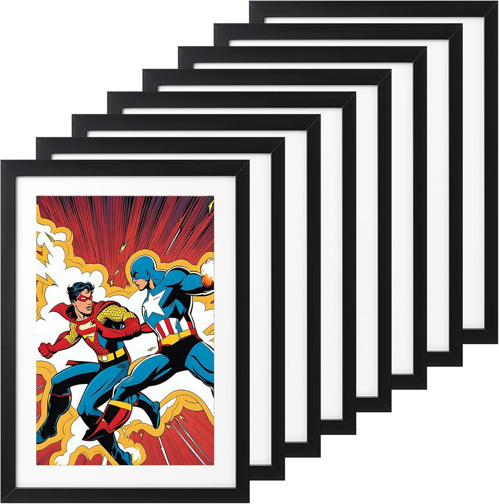 8 Pcs Comic Book Frame, UV Protection, Comic Picture Magazine Frames Fits Curren