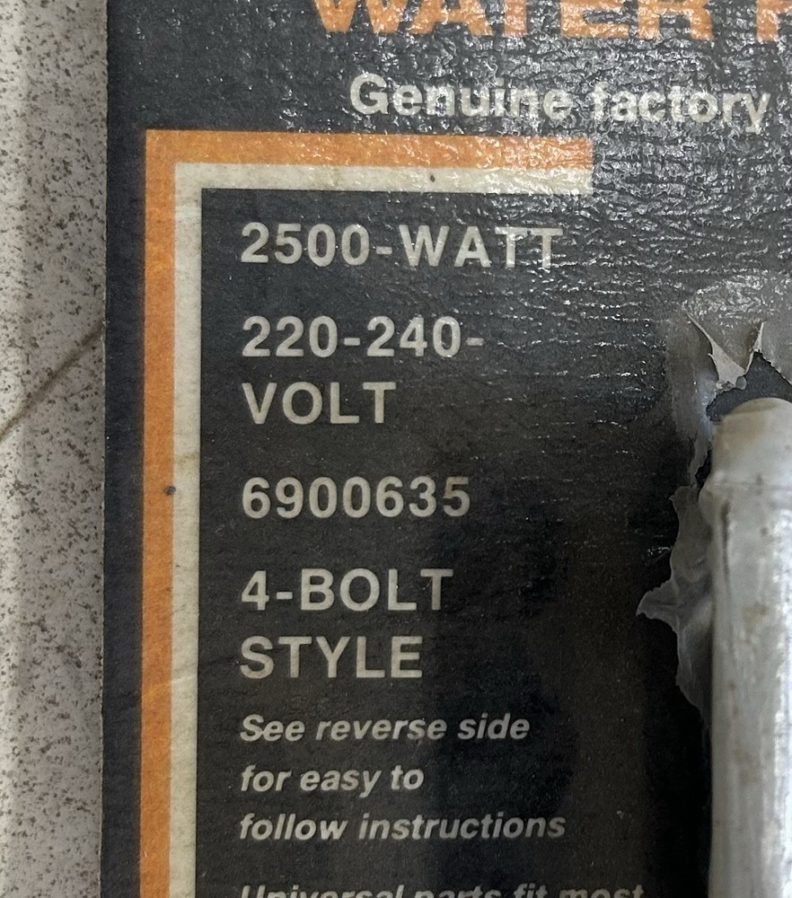 Craftmaster 2500 Watt Electric Water Heater Element. 6900635. 4 bolt style.