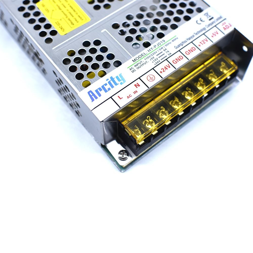 Arcity 5V 12V 24V Output Switching Power Supply Unit Adjustable for silver