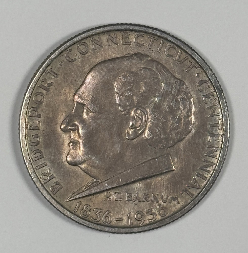 1936 BRIDGEPORT COMMEORATIVE HALF DOLLAR AU