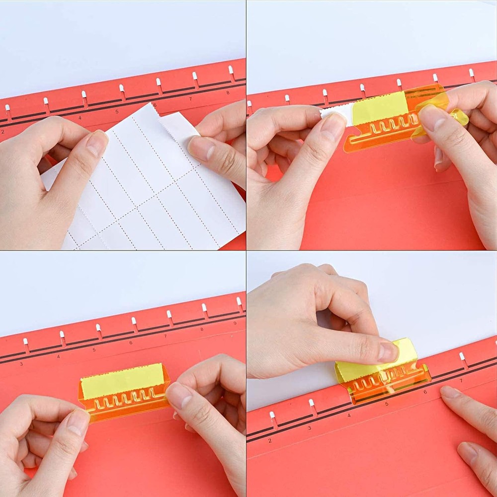 File Folder Tabs, Blue, Clear, Green, Multi, Orange, Red, White, Yellow