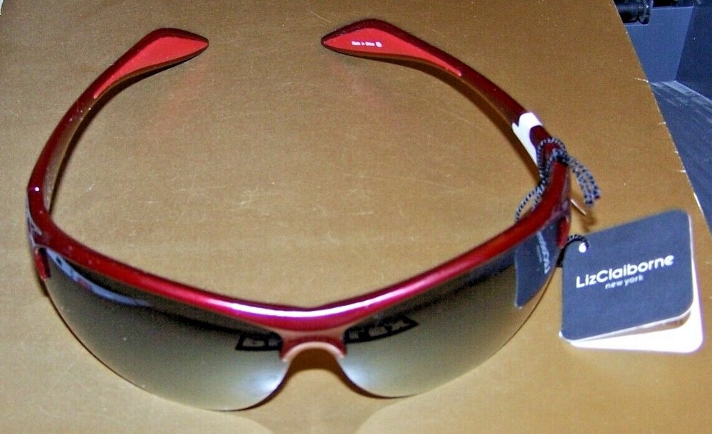 WRAP SUNGLASSES - RED METALLIC /GRAY LENS - 100% UV