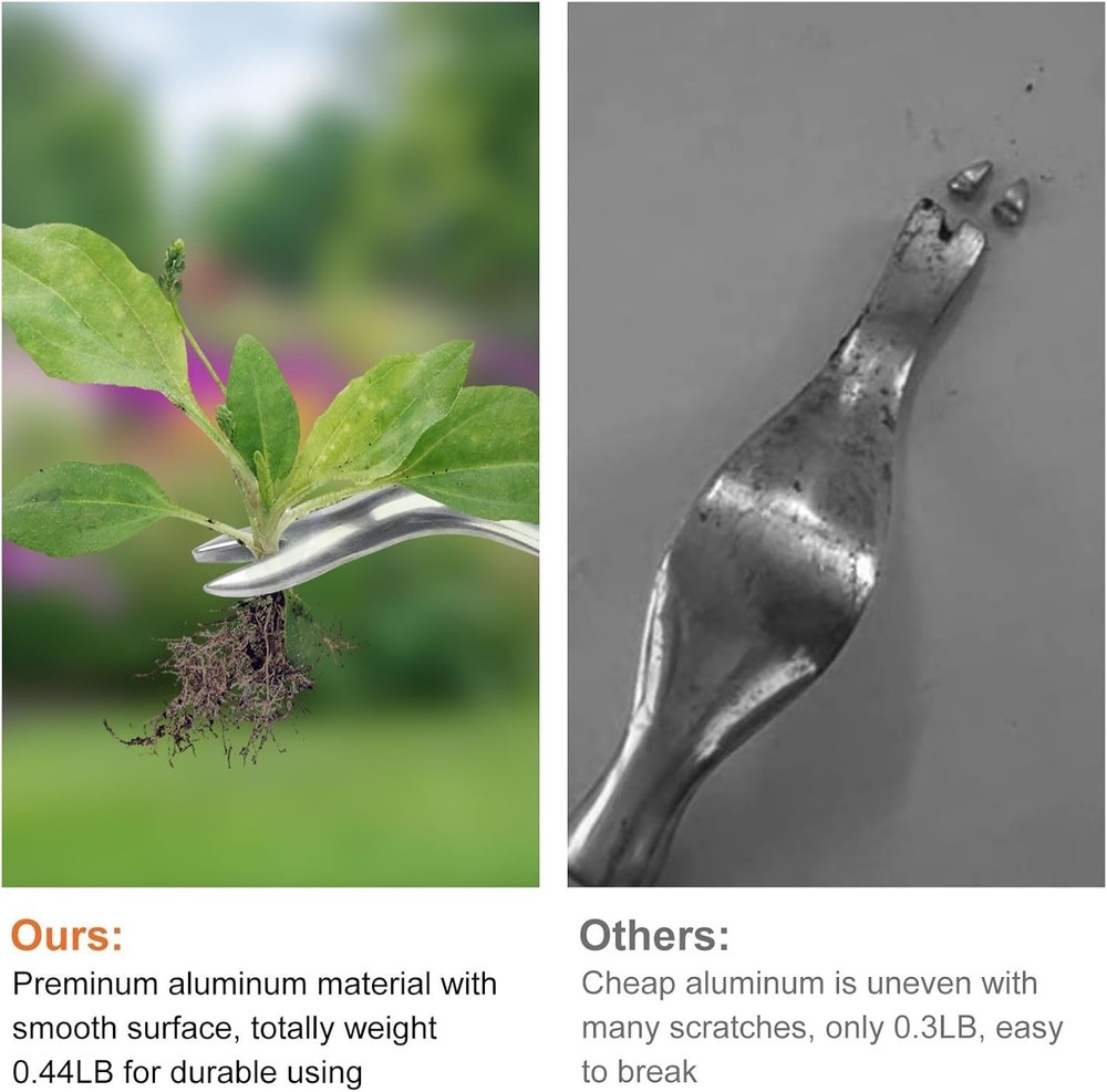 Compact Orange Hand Weeder Tool - Ergonomic Design for Efficient Weed Removal
