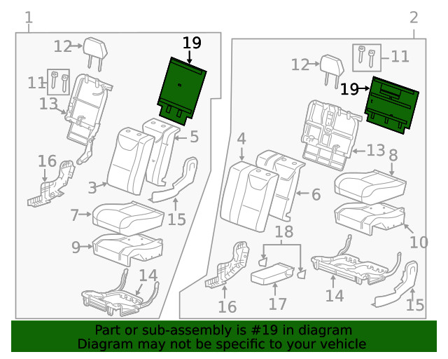 Genuine GM Seat Back Panel 96839534
