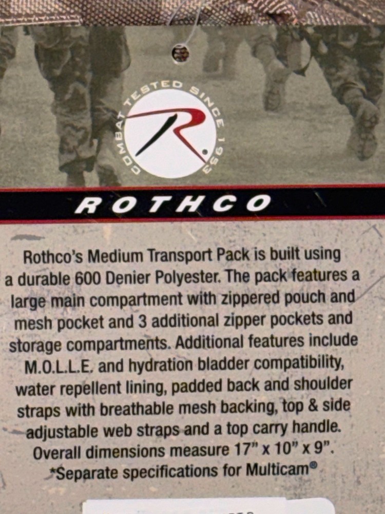 Rothco ACU Digital Camo Medium Transport Pack