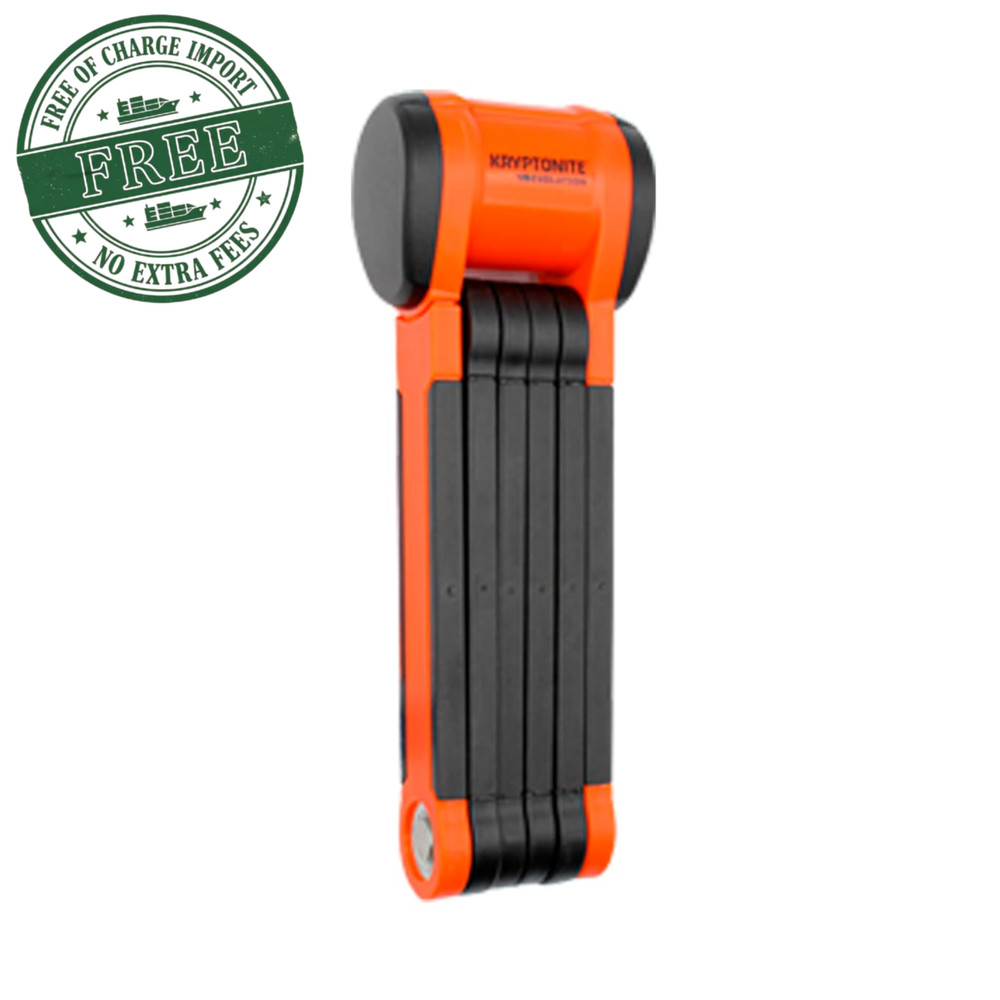 Kryptonite Evolution 790 Folding Lock, Black/Orange, Size 5.4mm x 90cm (35.4"),
