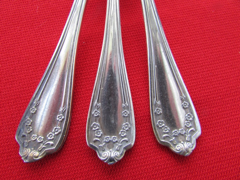 1915 Conant Pattern 5 Teaspoons By Smith Silver Plate 5 7/8" lg Flatware