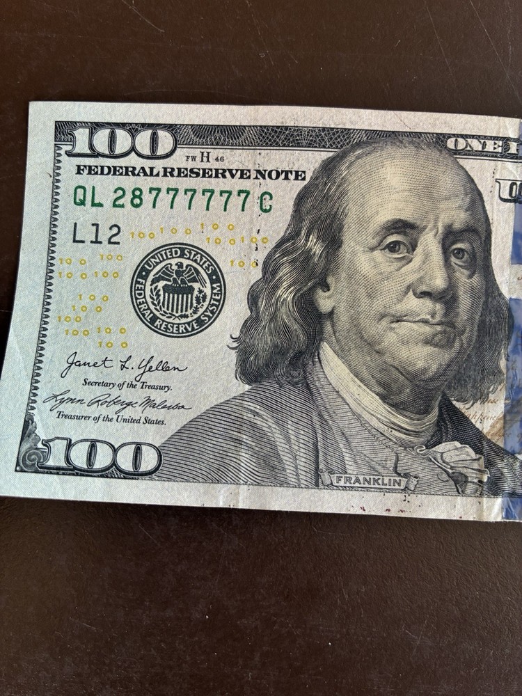 2021 $100 Dollar Six Consecutive 777777