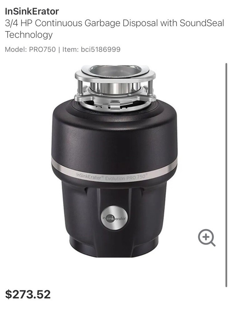 InSinkErator Pro 750 Garbage Disposal 3/4 HP Evolution Series - New
