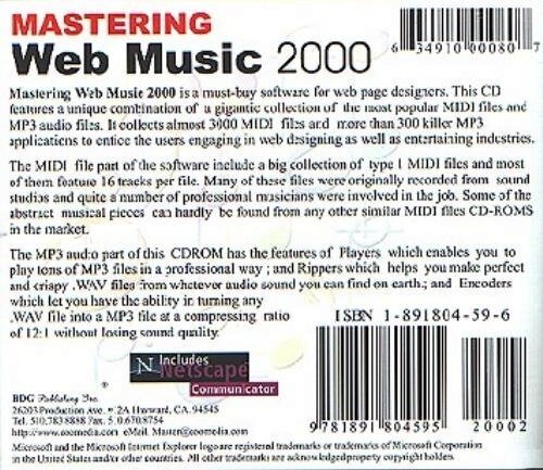 Mastering Web Music 2000 (PC-CD-ROM, 1999) for Windows - NEW CD in SLEEVE
