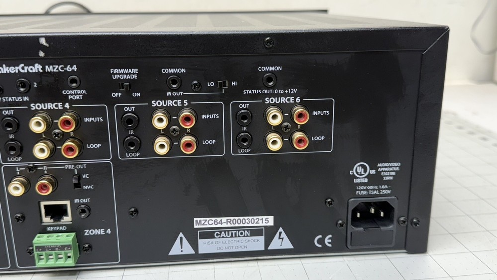 SpeakerCraft MZC-64 Multi-Zone AV Amplifier Controller WORKING PULL LOW 36 Hours