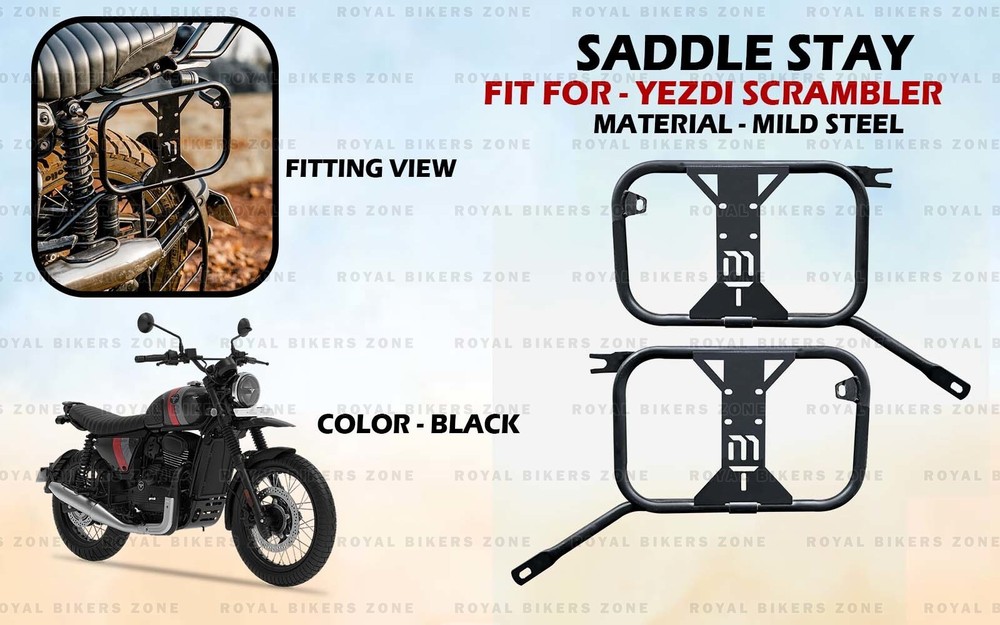 MS BLACK "SADDLE STAY FIT FOR YEZDI SCRAMBLER 334"