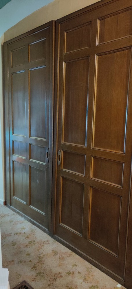 Antique Solid Oak Pocket Doors from Mansion