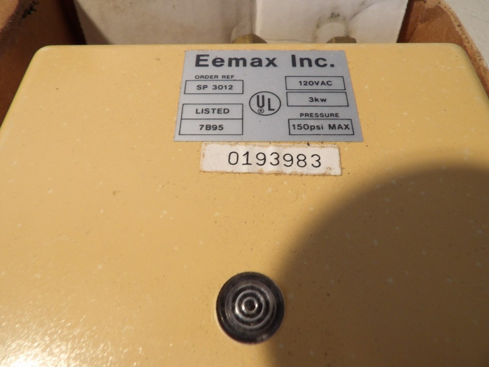 Eemax Electri Instantaneous Water Heater Single Point SP 3012 120vac 150 PSI max