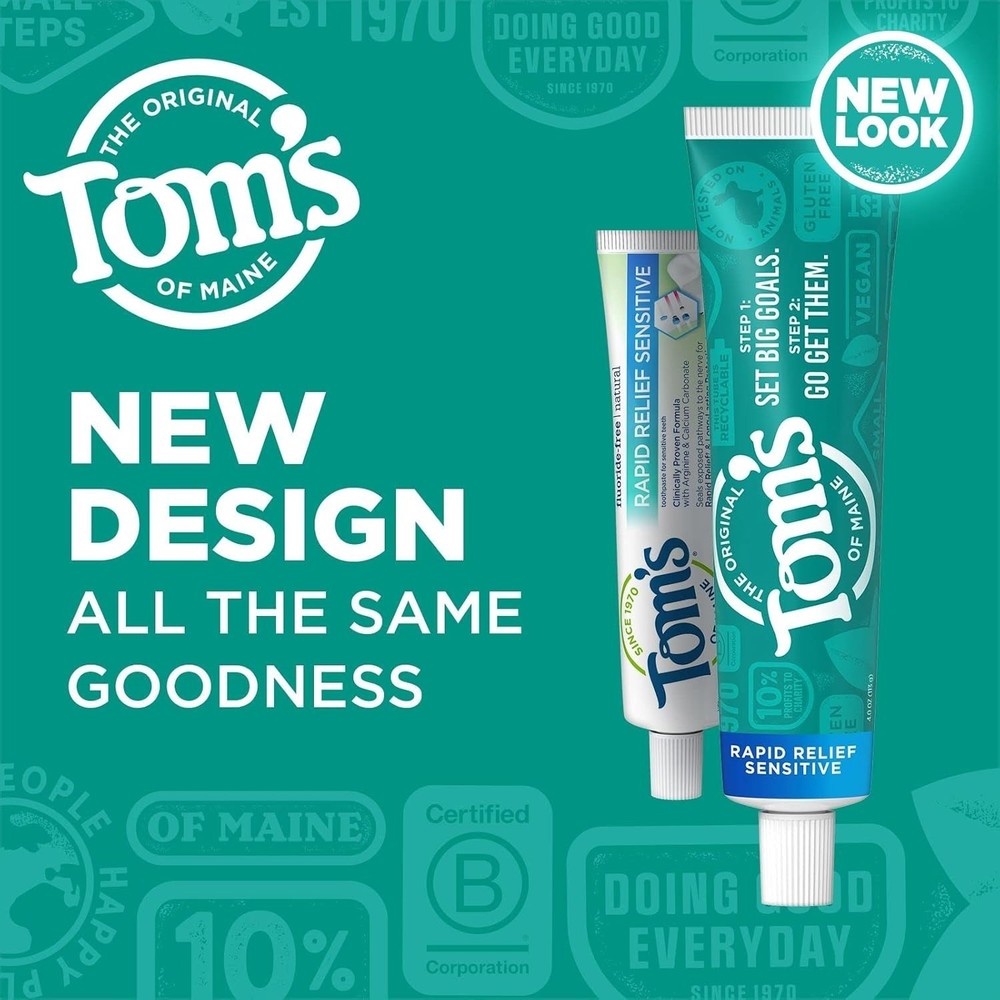 Fluoride-Free Rapid Relief Sensitive Toothpaste, Fresh Mint, 4 Oz. 3-Pack
