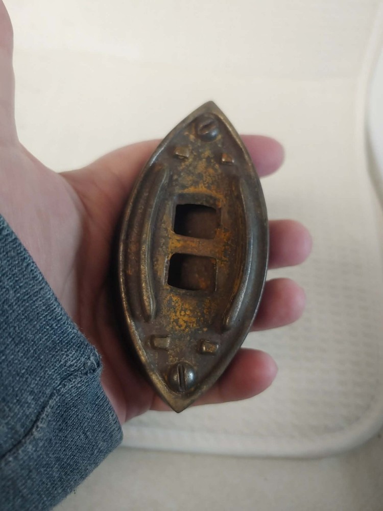 small about 4" sad iron with removable handle shirt collars, toy ...