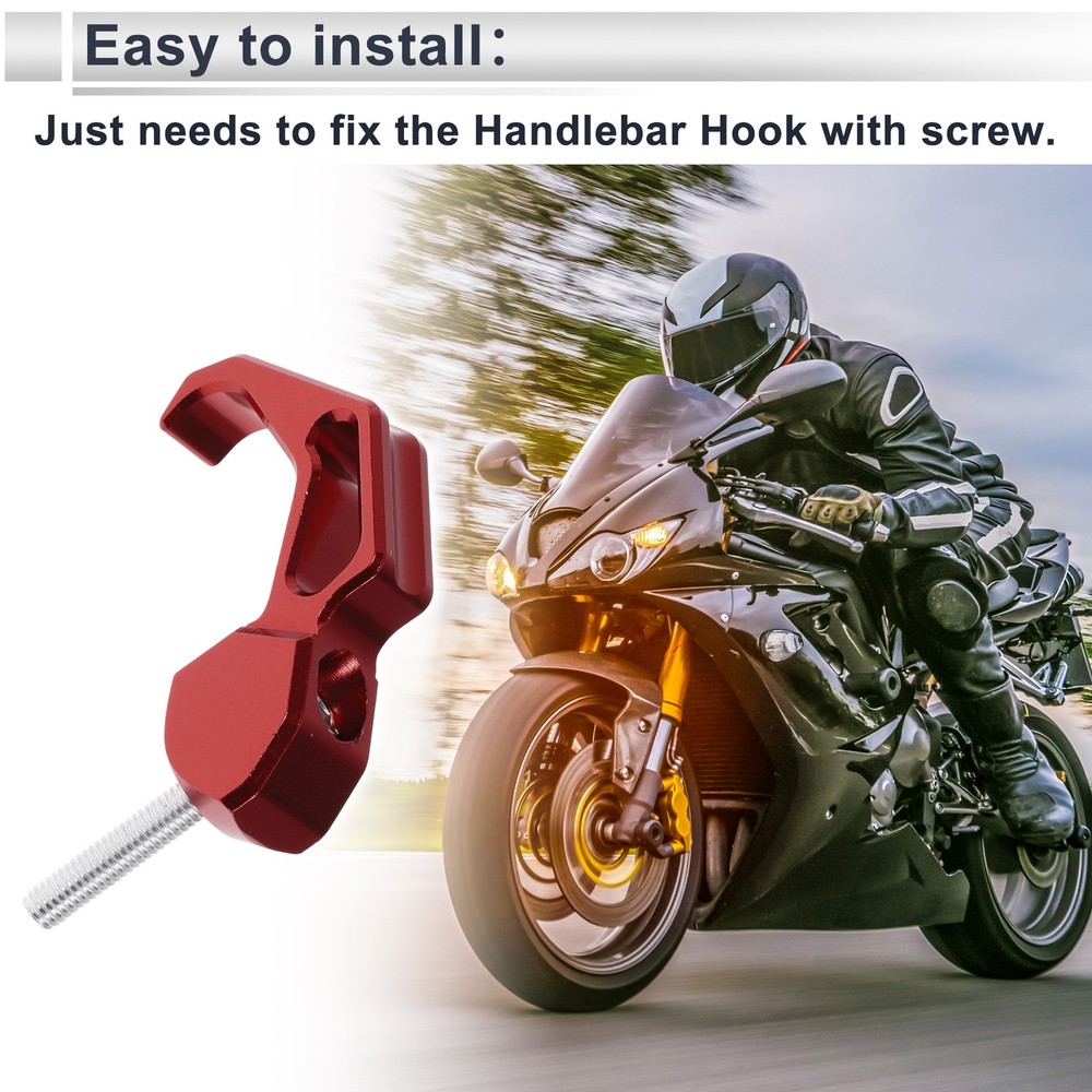 Motorcycle hook 1 set red black 68mm