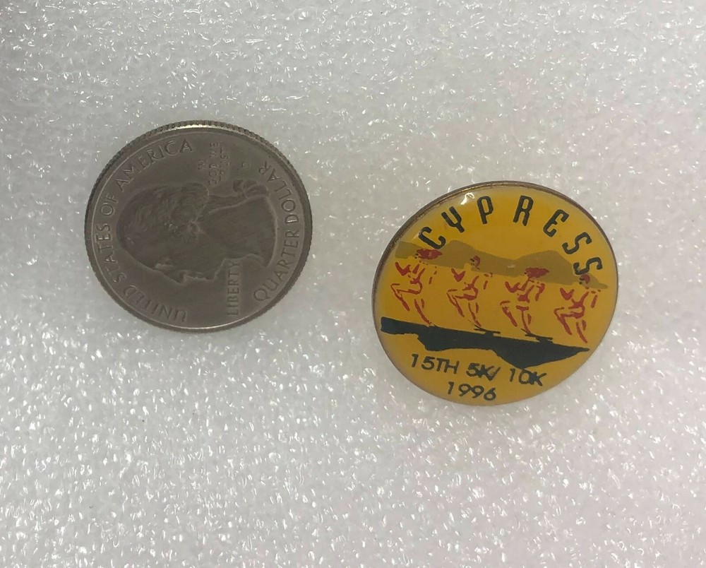 1996 Cypress 5k - 10k Run Button Pin