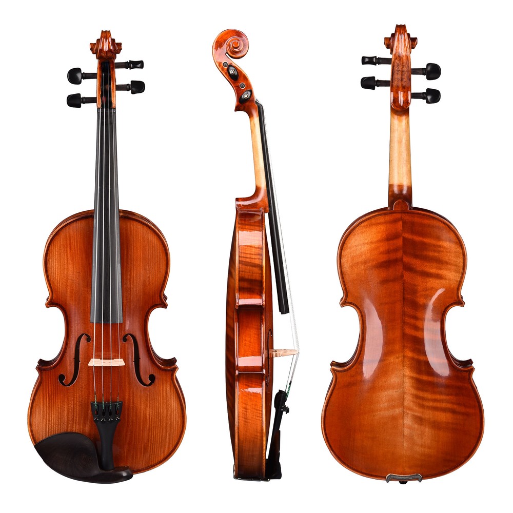 Solid Wood Violin 4/4 Full Size Set Beginner Fiddle for Student with Case