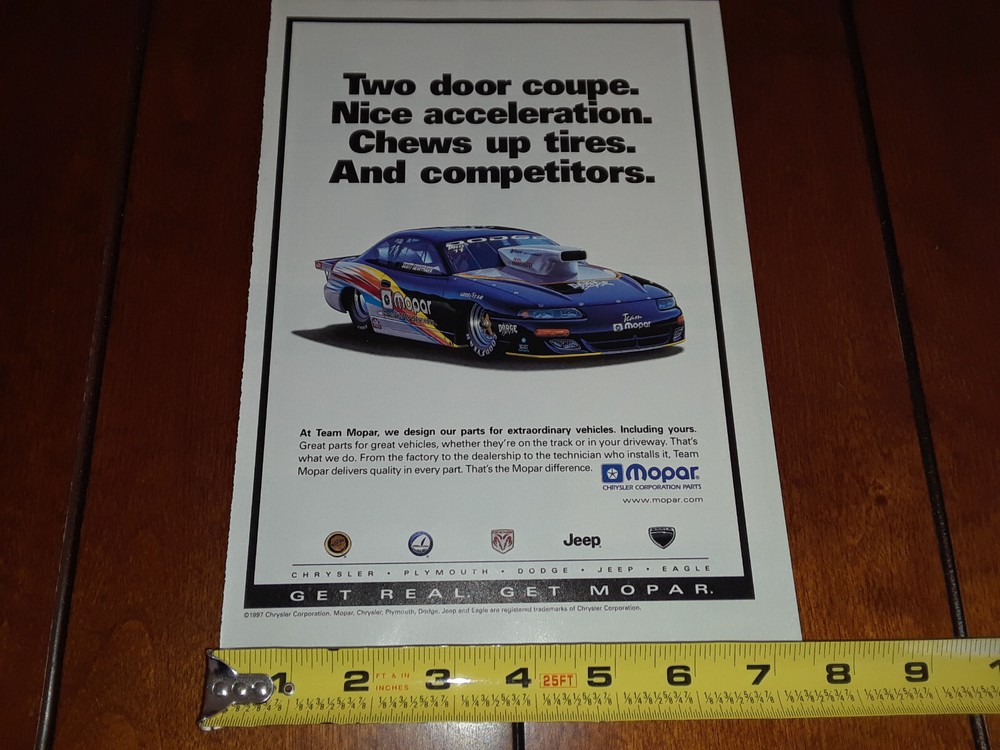 DODGE MOPAR PRO STOCK ORIGINAL 1997 AD
