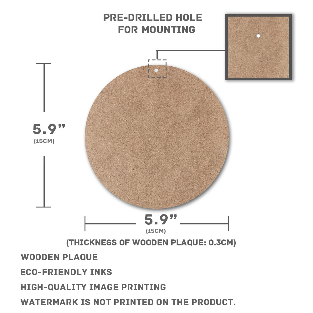 Spring Easter Round Wood Sign 5.9"