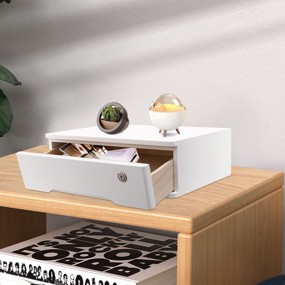 Desktop Storage Organizer With Lockable Drawer Home Office, Desktop Storage Box
