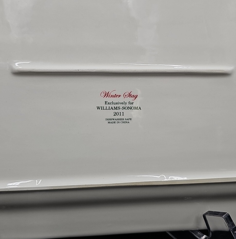 Williams Sonoma WINTER STAG 17" Rectangular Serving Platter EXC smflaw
