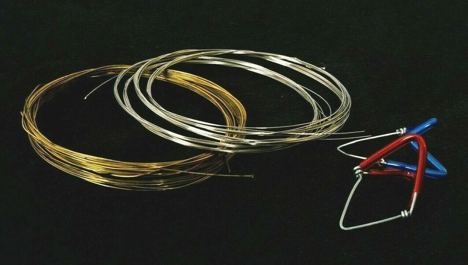 Professional 5 String Flat Tanpura Steel and Bronze String Set With Mizrab