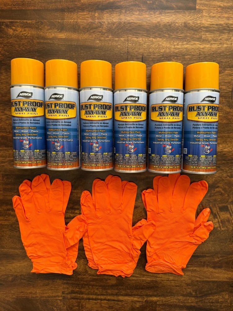 Engine  Paint Yellow Caterpillar 12 Oz 6-Pack Includes 3 Gloves