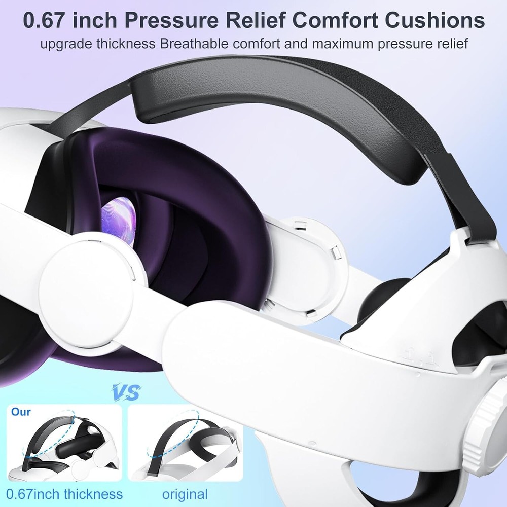 Head Strap for Meta Oculus Quest 3S/ Quest 3 Pressure-Free Elite Strap