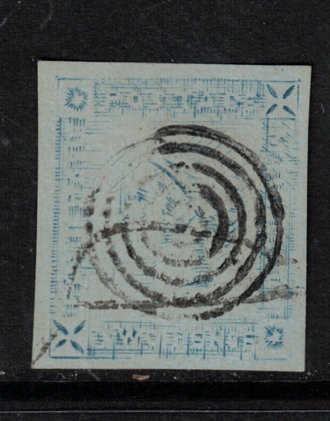 Mauritius #14Bd (SG #39) Very Fine Used Blue On Bluish Worn Impression Tiny Thin